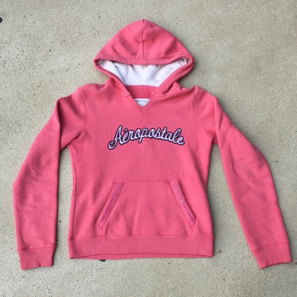 EUC Aéropostale Vintage Coral Hoodie with Fuzzy Hood - Picture 1 of 3